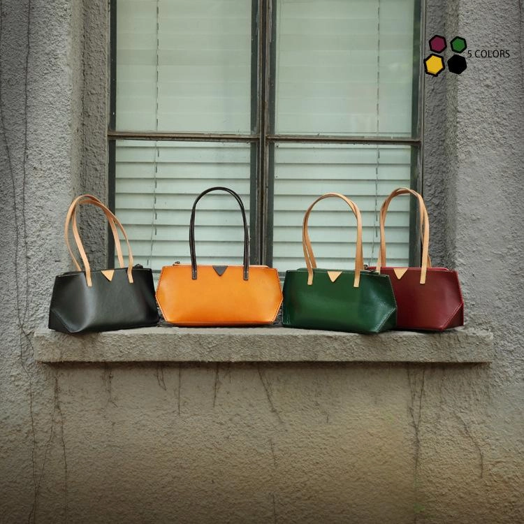 Handmade Vintage Womens Black Leather Handbags Unique Leather Womens Shoulder Purse