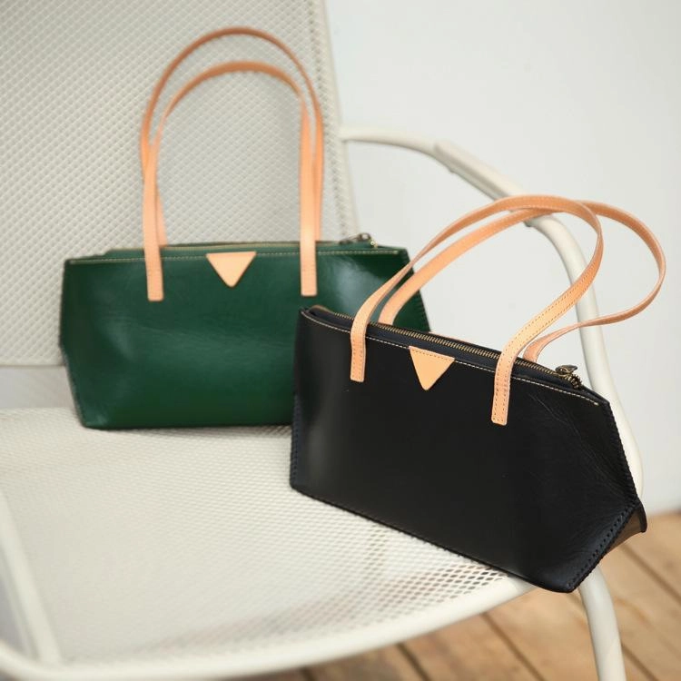 Handmade Vintage Womens Black Leather Handbags Unique Leather Womens Shoulder Purse