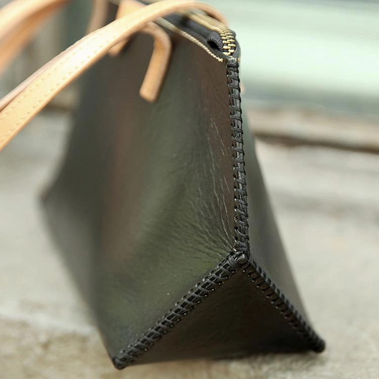 Handmade Vintage Womens Black Leather Handbags Unique Leather Womens Shoulder Purse