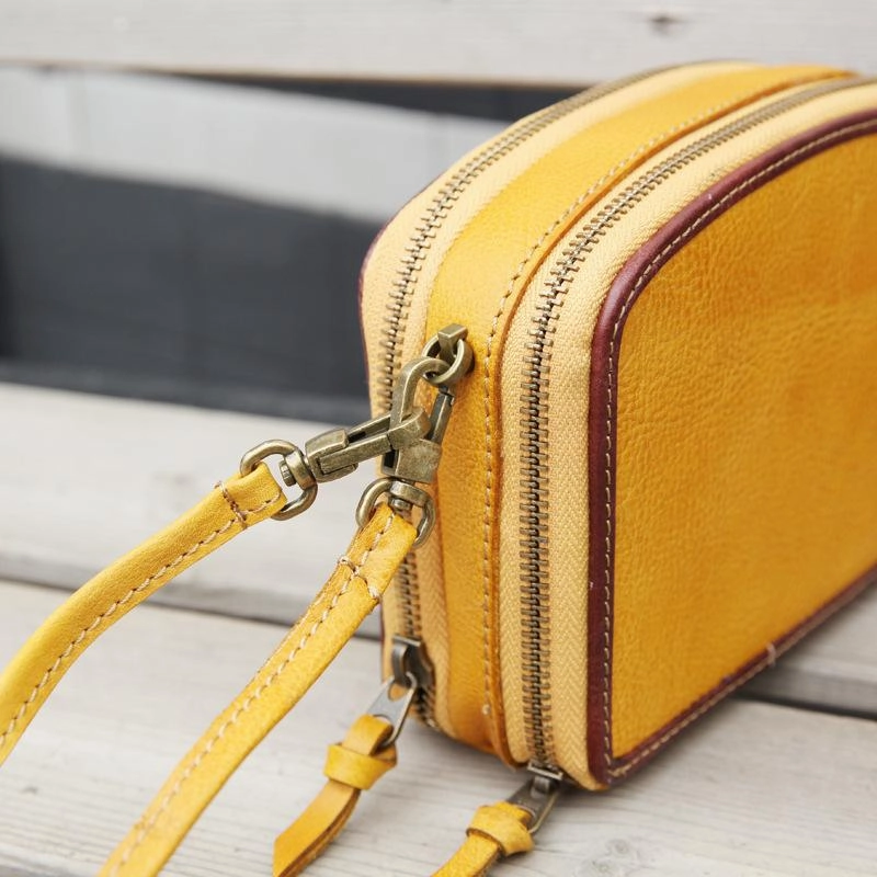 Handmade Women's Black Leather Shoulder Clutch Purse Handbag Crossbody Bag Clutch Purse