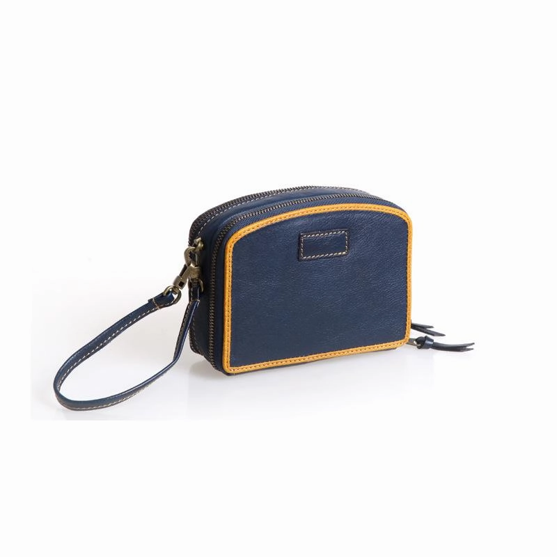 Handmade Women's Black Leather Shoulder Clutch Purse Handbag Crossbody Bag Clutch Purse