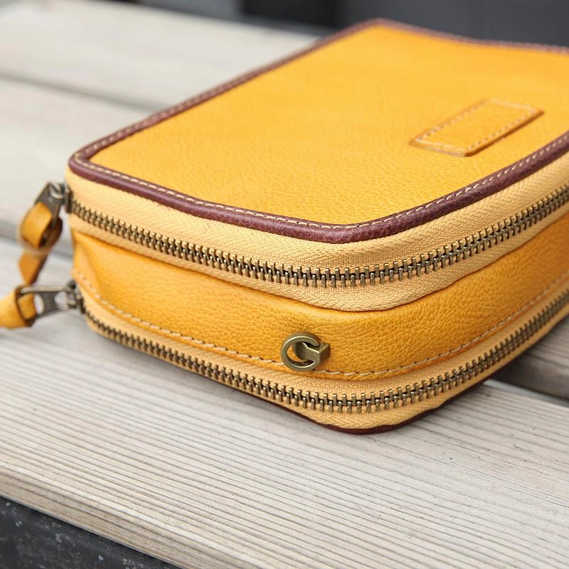 Handmade Women's Black Leather Shoulder Clutch Purse Handbag Crossbody Bag Clutch Purse