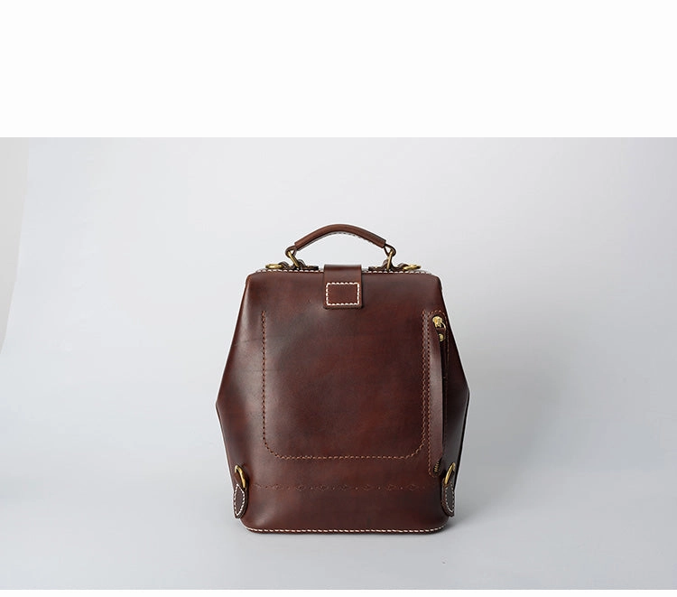 Handmade Womens Green Leather Doctor Backpack Purse Shoulder Doctor Handbag for Women
