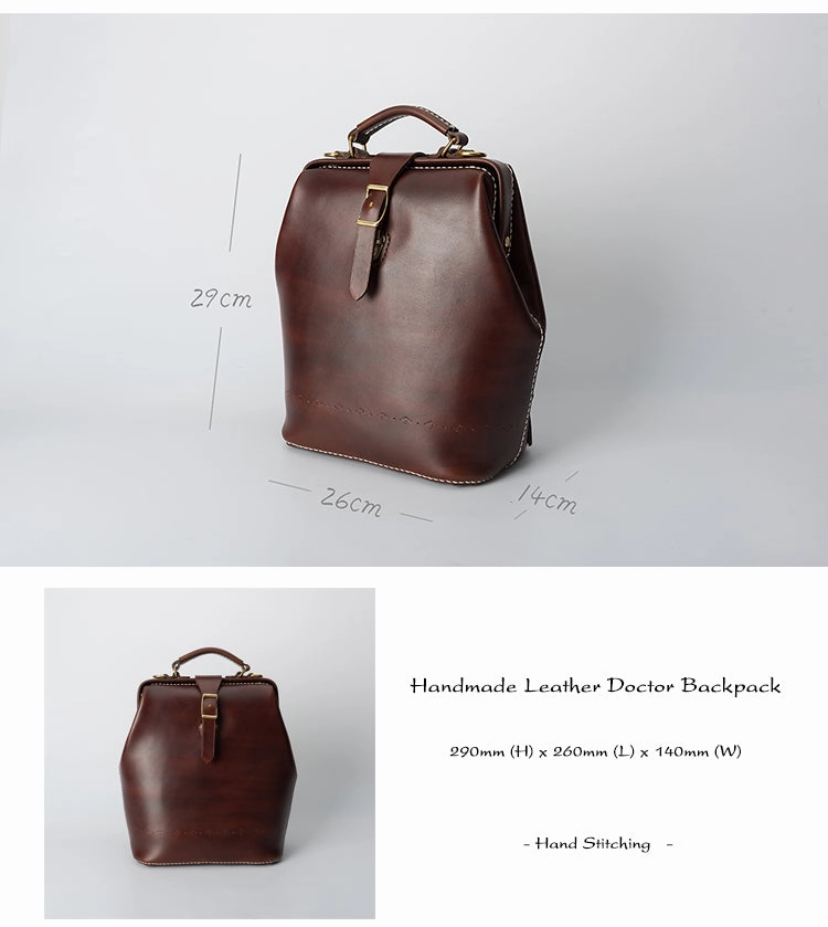 Handmade Womens Green Leather Doctor Backpack Purse Shoulder Doctor Handbag for Women