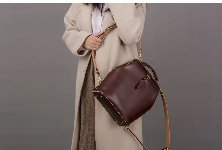 Handmade Womens Green Leather Doctor Backpack Purse Shoulder Doctor Handbag for Women