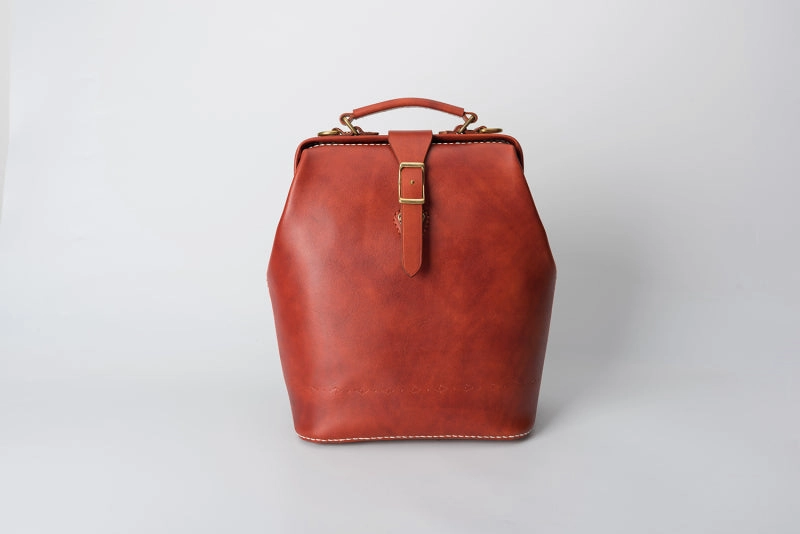 Handmade Womens Green Leather Doctor Backpack Purse Shoulder Doctor Handbag for Women