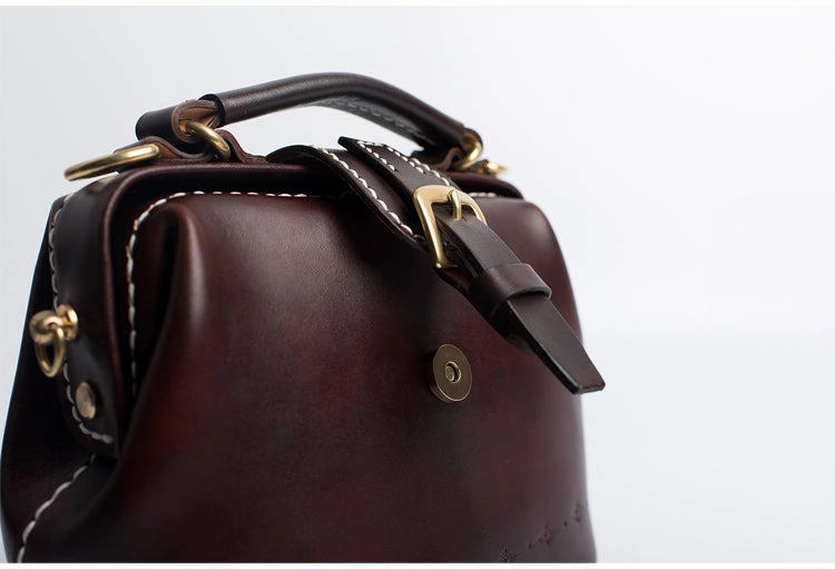 Handmade Womens Rose Leather Small doctor Purse Rose shoulder doctor bags for women