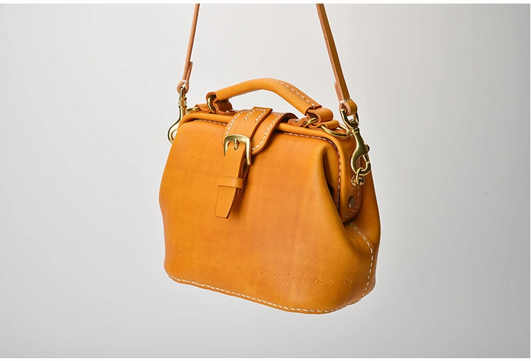 Handmade Womens Rose Leather Small doctor Purse Rose shoulder doctor bags for women