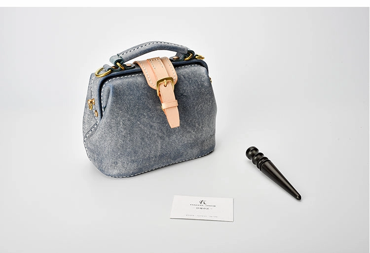 Handmade Womens Rose Leather Small doctor Purse Rose shoulder doctor bags for women