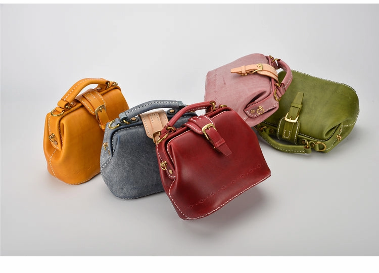 Handmade Womens Rose Leather Small doctor Purse Rose shoulder doctor bags for women