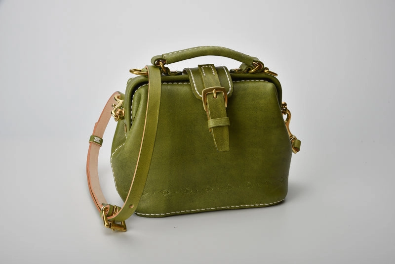 Handmade Womens Rose Leather Small doctor Purse Rose shoulder doctor bags for women