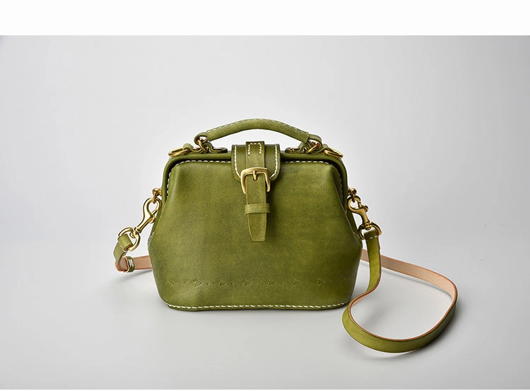 Handmade Womens Rose Leather Small doctor Purse Rose shoulder doctor bags for women