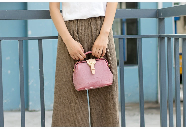 Handmade Womens Rose Leather Small doctor Purse Rose shoulder doctor bags for women