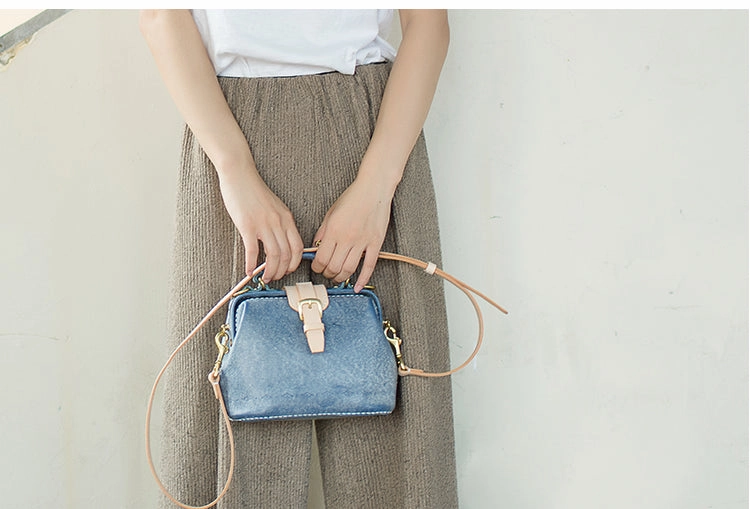 Handmade Womens Rose Leather Small doctor Purse Rose shoulder doctor bags for women