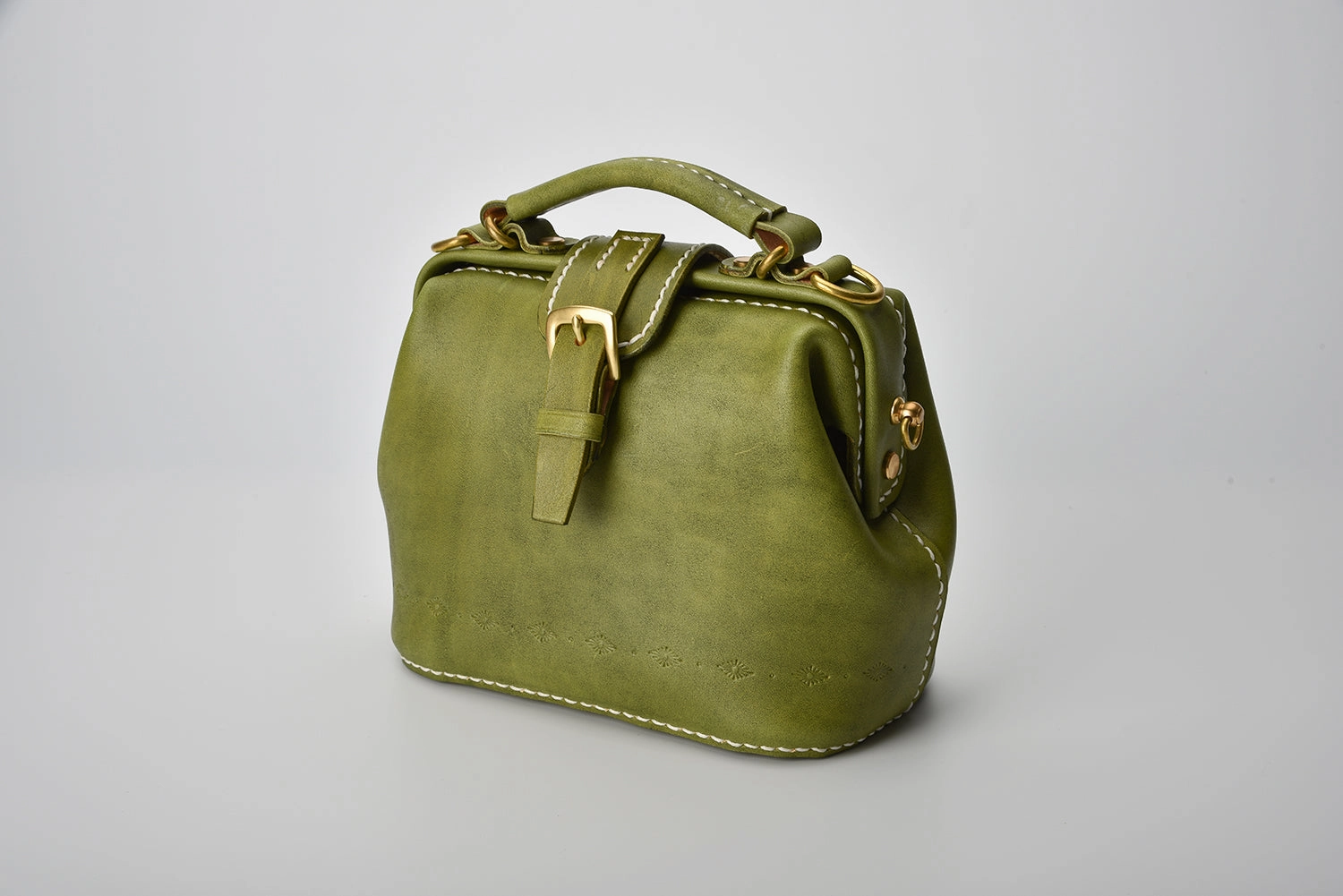 Handmade Womens Rose Leather Small doctor Purse Rose shoulder doctor bags for women