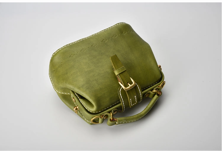 Handmade Womens Rose Leather Small doctor Purse Rose shoulder doctor bags for women