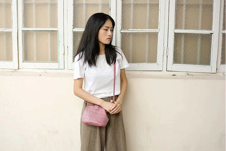 Handmade Womens Tan Leather Small doctor Purse shoulder doctor bags for women
