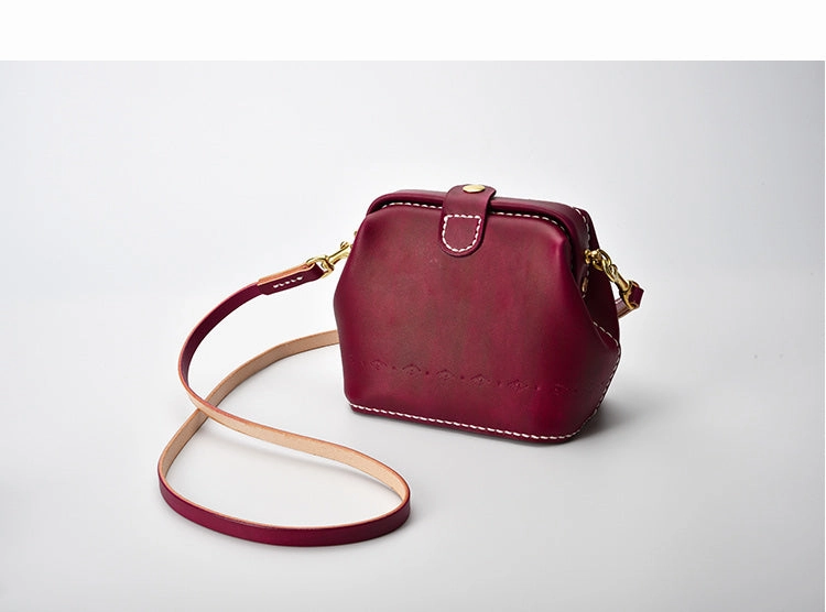 Handmade Womens Tan Leather Small doctor Purse shoulder doctor bags for women