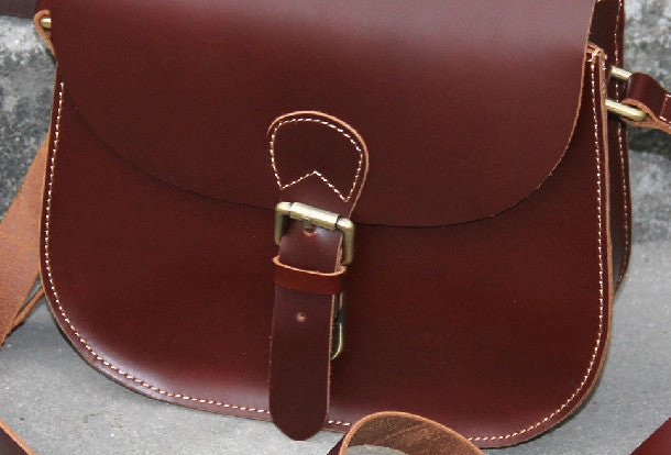Handmade womens vintage leather crossbody bag  Shoulder Bag for women