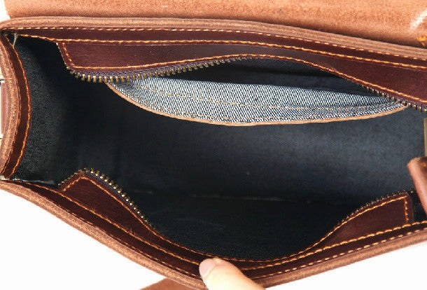 Handmade womens vintage leather crossbody bag  Shoulder Bag for women