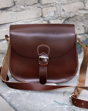 Handmade womens vintage leather crossbody bag  Shoulder Bag for women