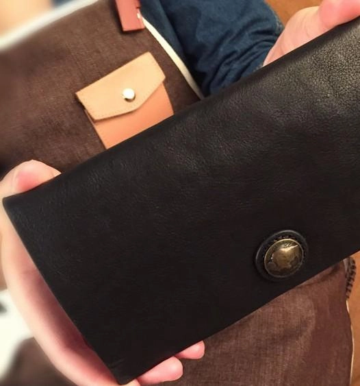 HandmadeLeather Mens Cool Long Leather Wallet Slim Travel Passport Wallet Clutch Wallet for Men