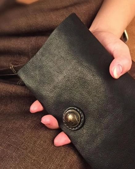 HandmadeLeather Mens Cool Long Leather Wallet Slim Travel Passport Wallet Clutch Wallet for Men