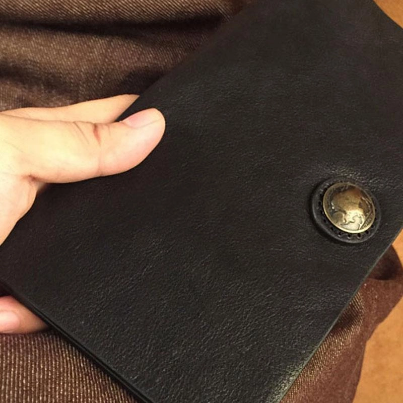 HandmadeLeather Mens Cool Long Leather Wallet Slim Travel Passport Wallet Clutch Wallet for Men