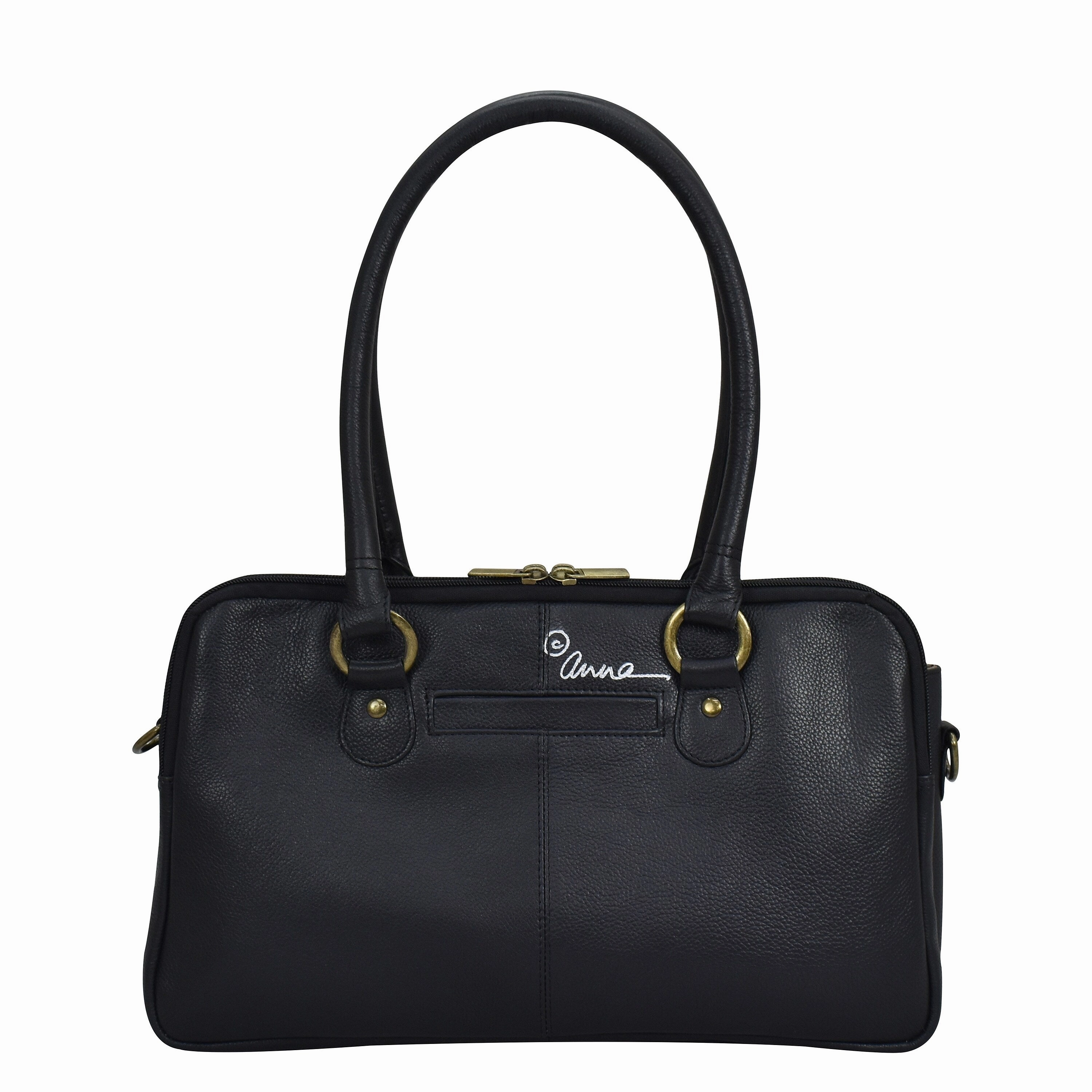 Handpainted Leather Multi Compartment Satchel - Magical Wings Black