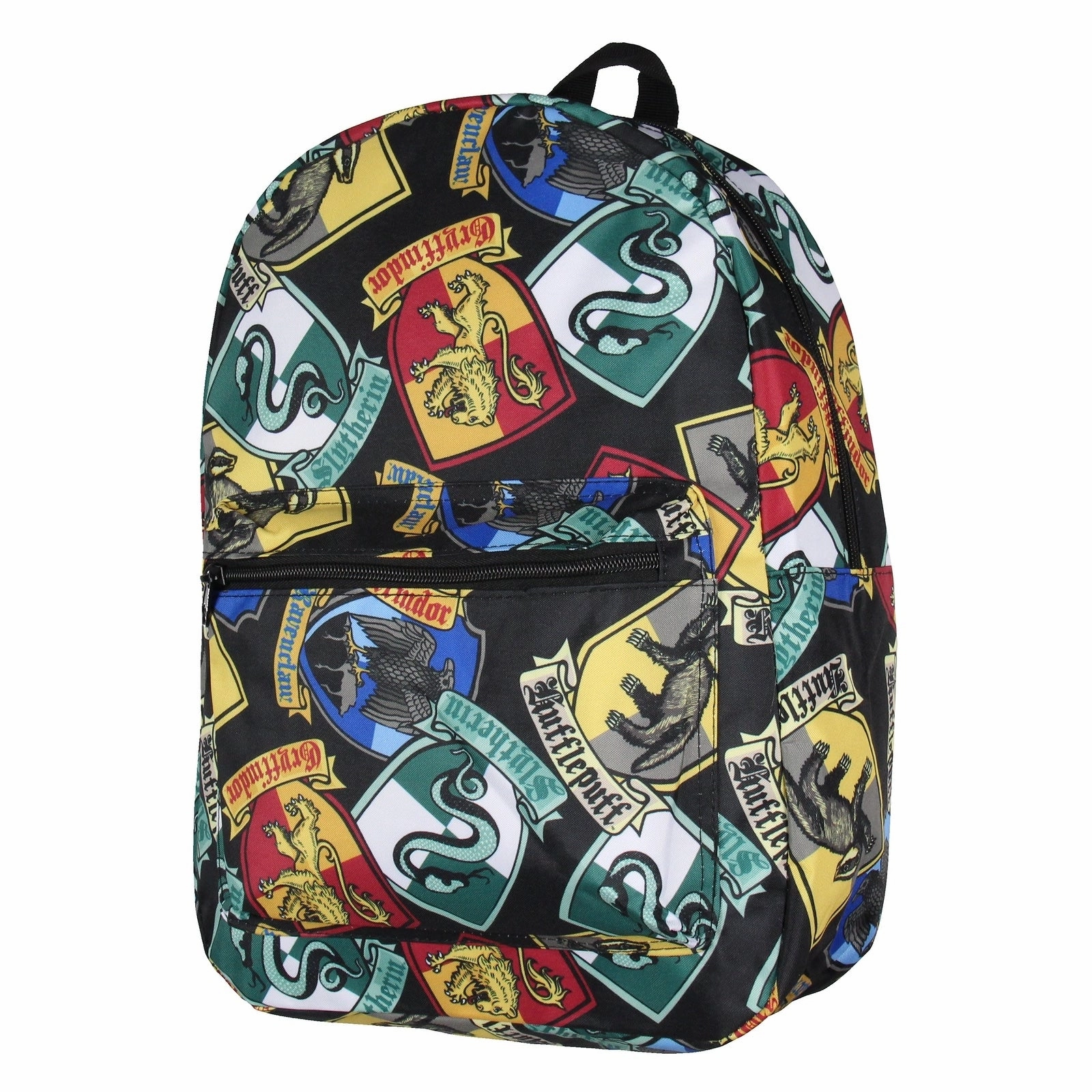 Harry Potter Backpack Hogwarts Houses Crest All Over Print Laptop Travel Backpack - One Size