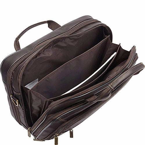 Heritage Colombian Leather Top Zip EZ-Scan 15.6" Computer Portfolio in Brown