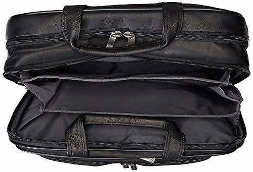 Heritage Colombian Leather Top Zip EZ-Scan 15.6" Computer Portfolio in Brown