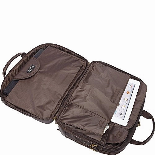 Heritage Colombian Leather Top Zip EZ-Scan 15.6" Computer Portfolio in Brown