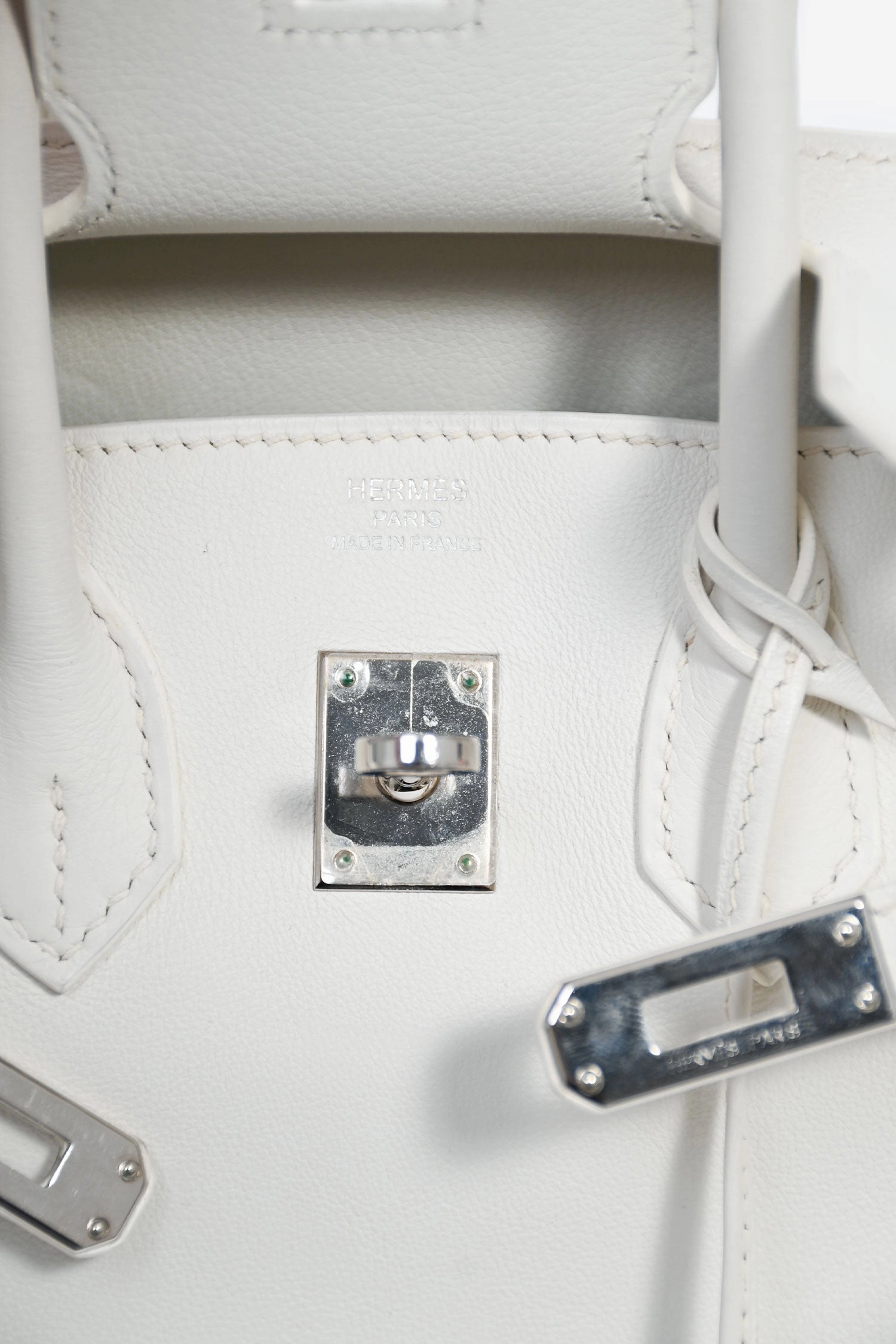 Hermes 2008 White Swift Leather Birkin 25