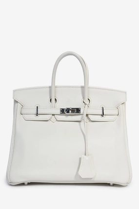 Hermes 2008 White Swift Leather Birkin 25