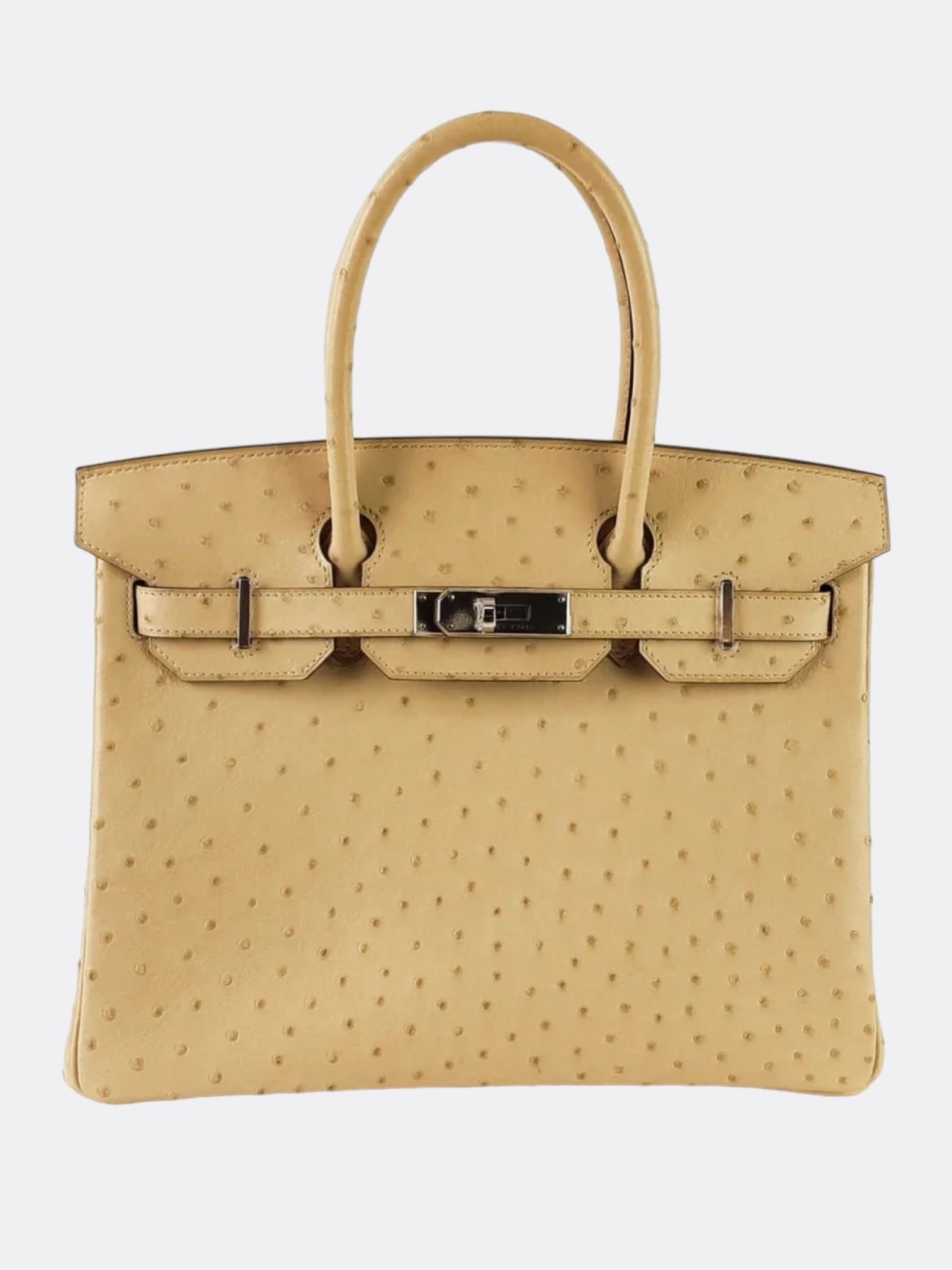 Hermes Beige Vanille Ostrich Birkin 30