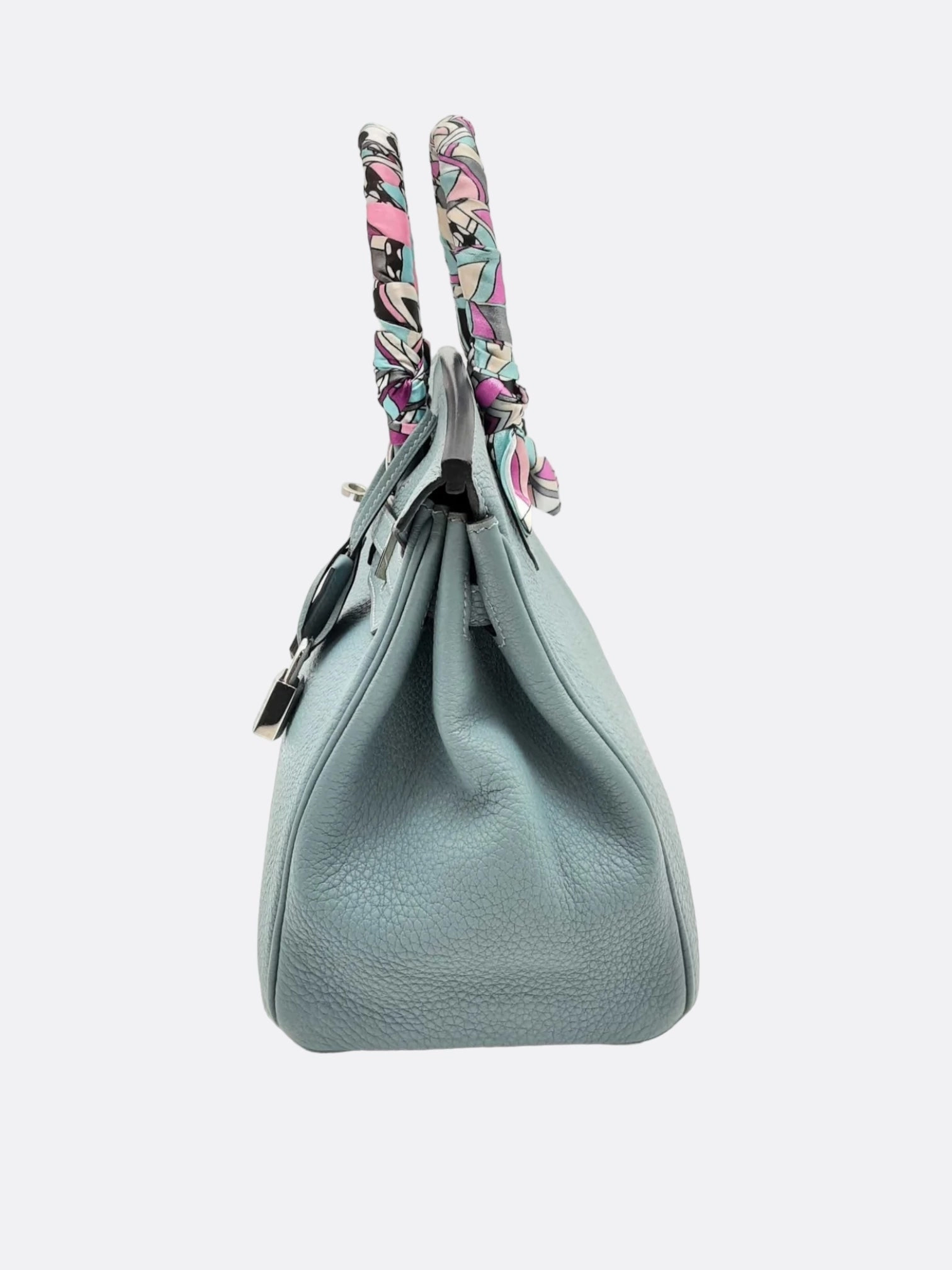 Hermes Blue Ciel Clemence Birkin 25