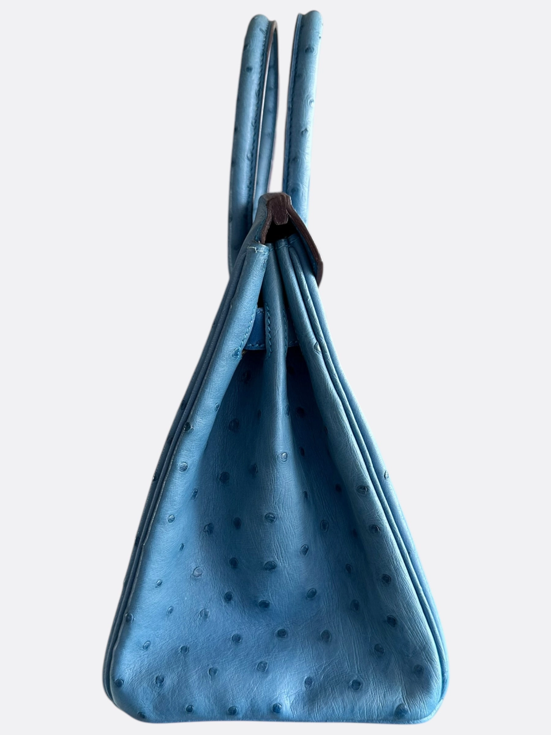 Hermes Blue Ostrich Birkin 30