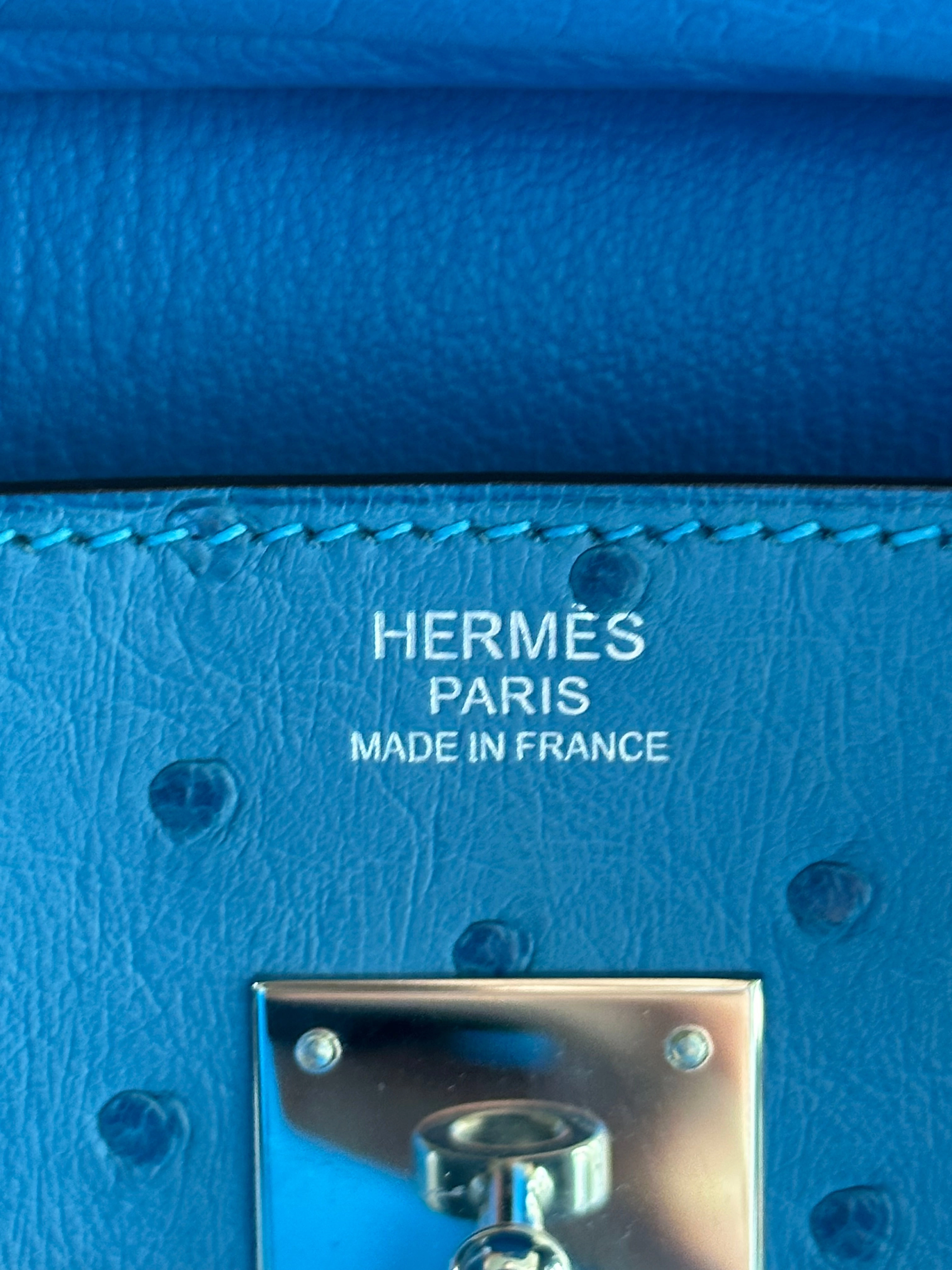 Hermes Blue Ostrich Birkin 30