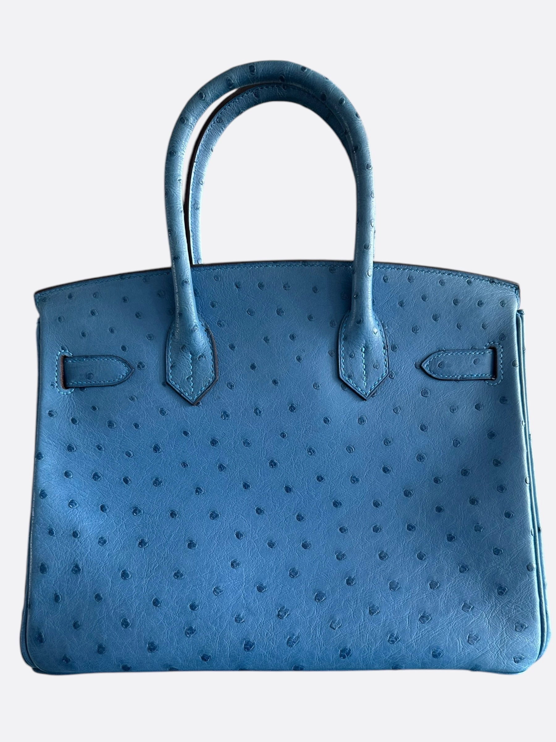 Hermes Blue Ostrich Birkin 30