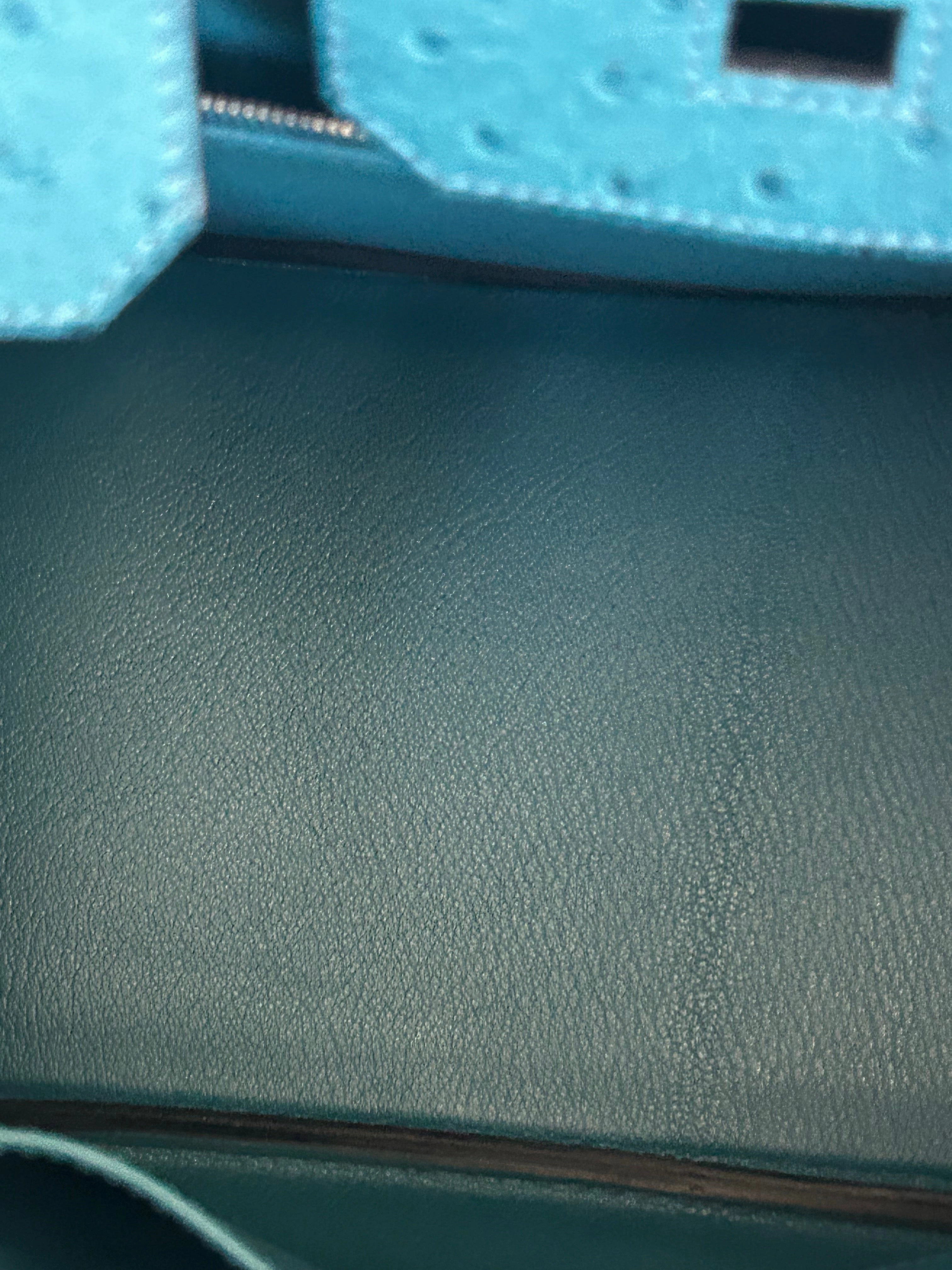 Hermes Blue Ostrich Birkin 30