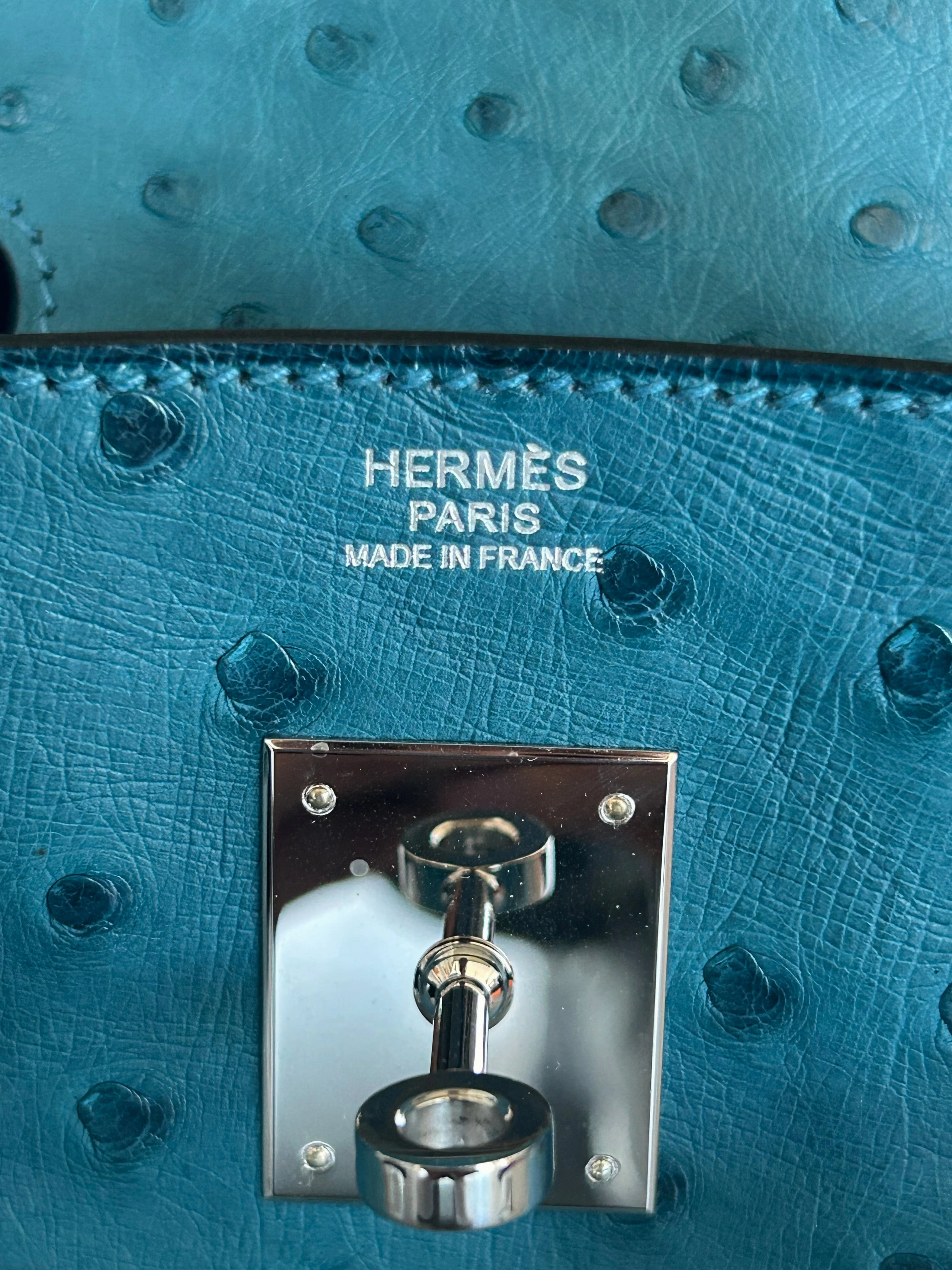 Hermes Blue Ostrich Birkin 30