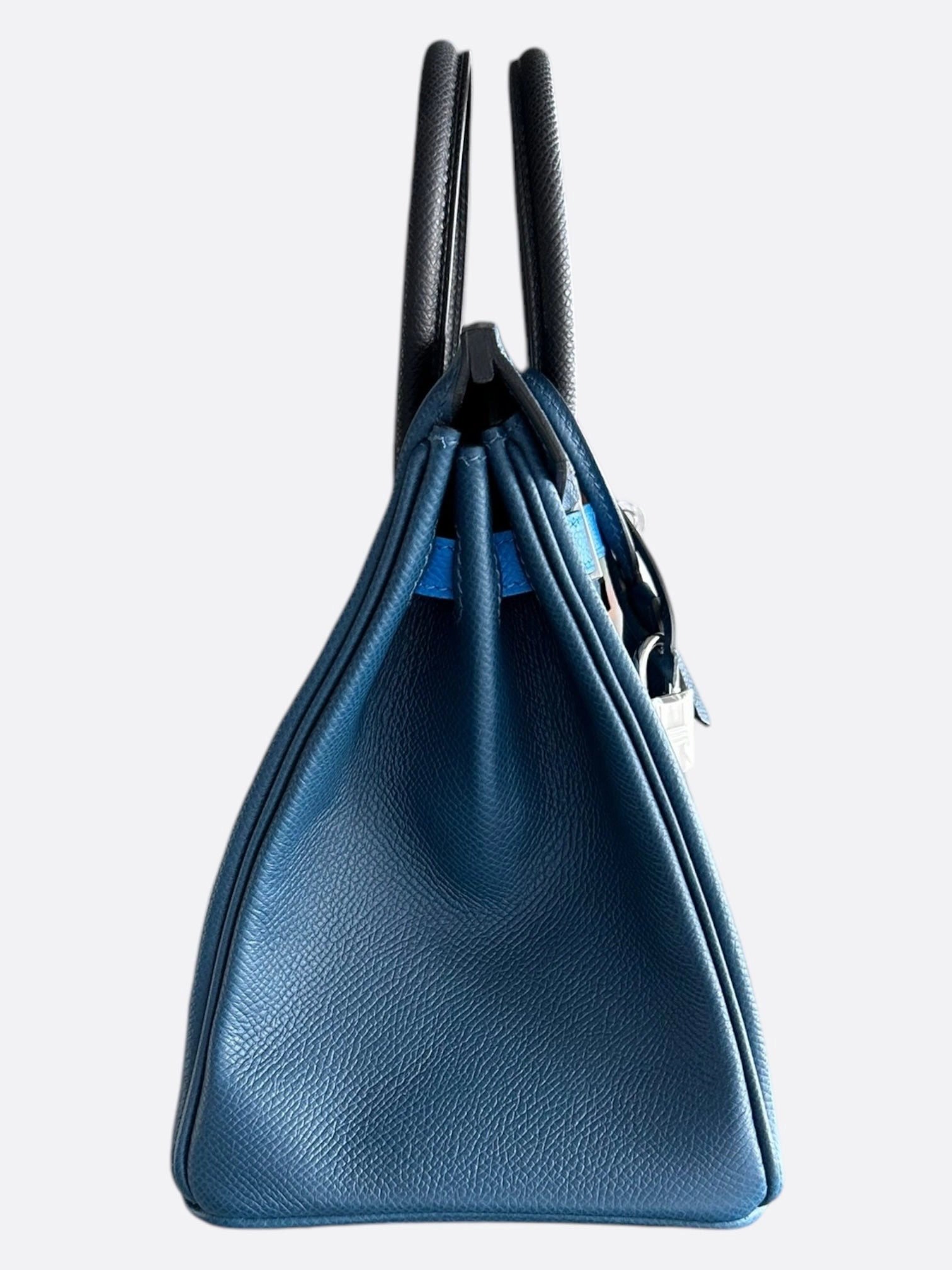 Hermes Blue Tri-Color Epsom Birkin 25