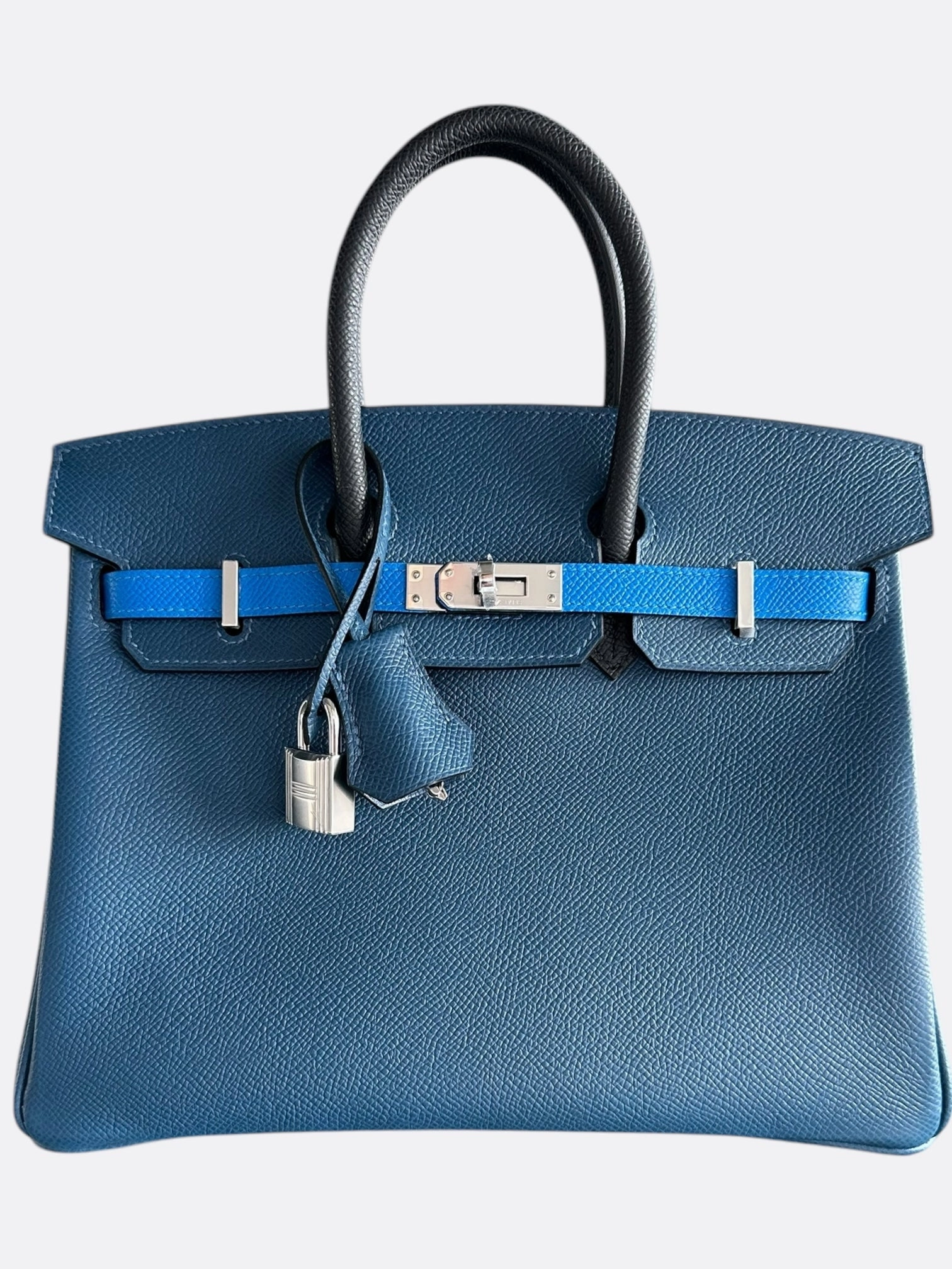 Hermes Blue Tri-Color Epsom Birkin 25