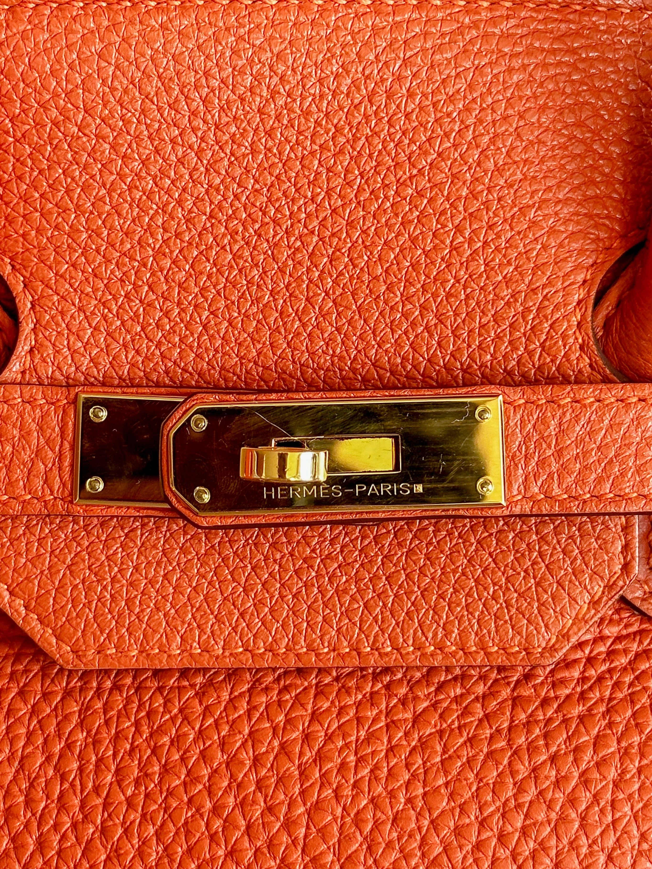 Hermes Orange Togo GHW Birkin 35