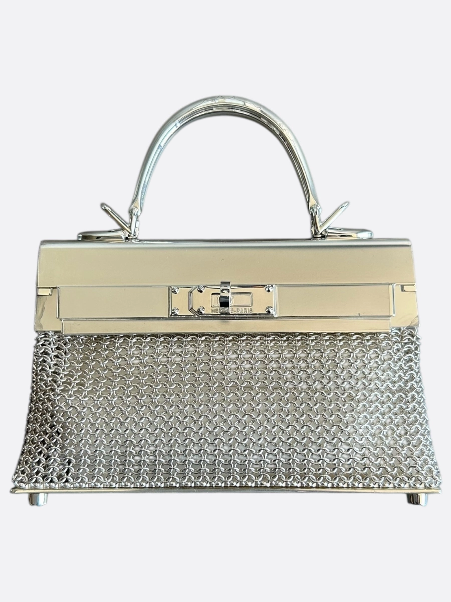 Hermes Sterling Silver Kellymorphose Sac Bijou Kelly Argent