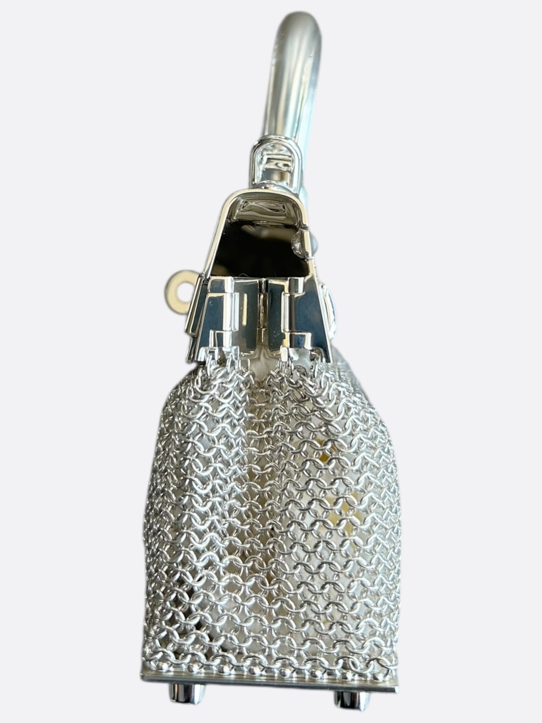 Hermes Sterling Silver Kellymorphose Sac Bijou Kelly Argent