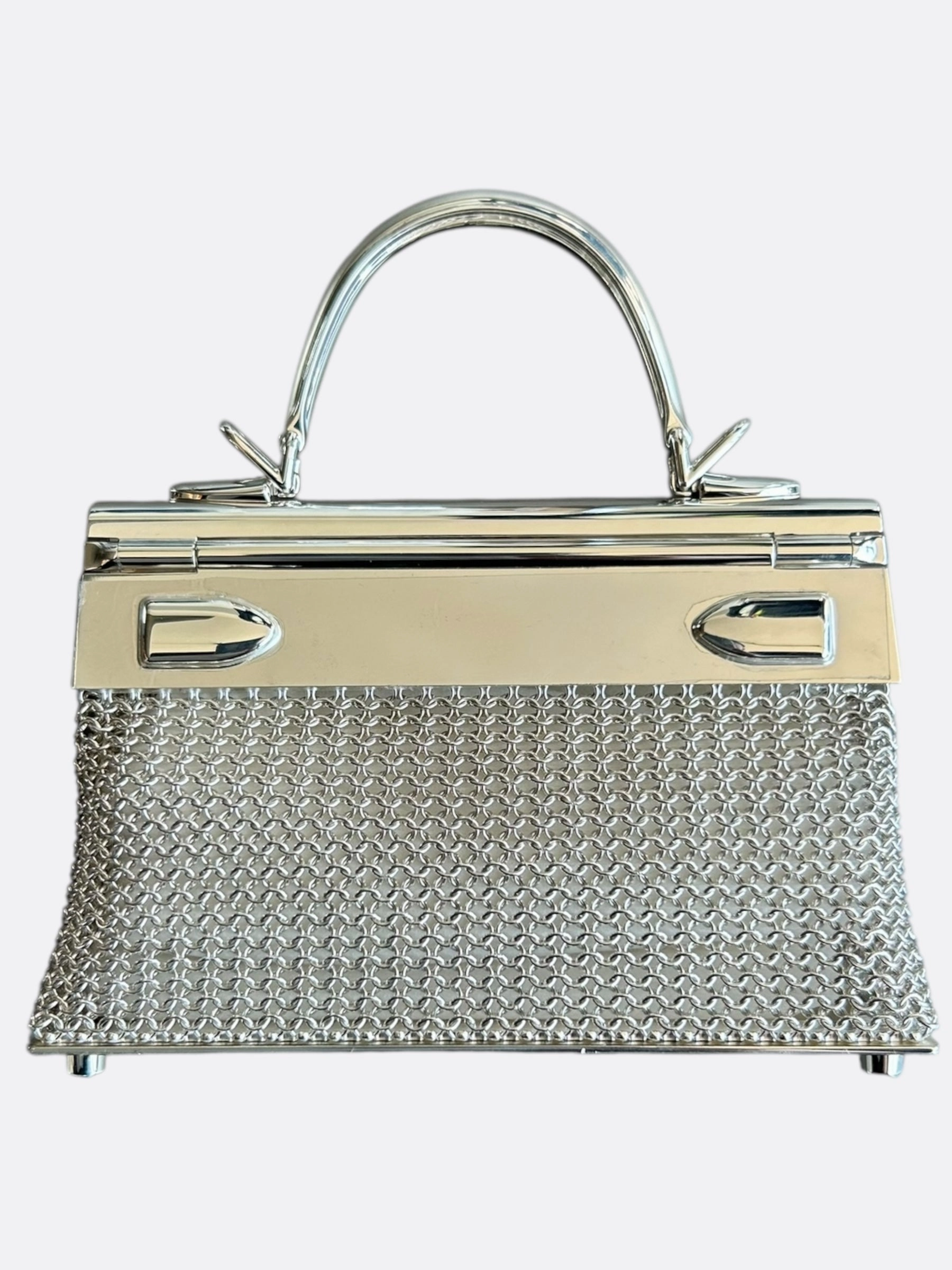 Hermes Sterling Silver Kellymorphose Sac Bijou Kelly Argent