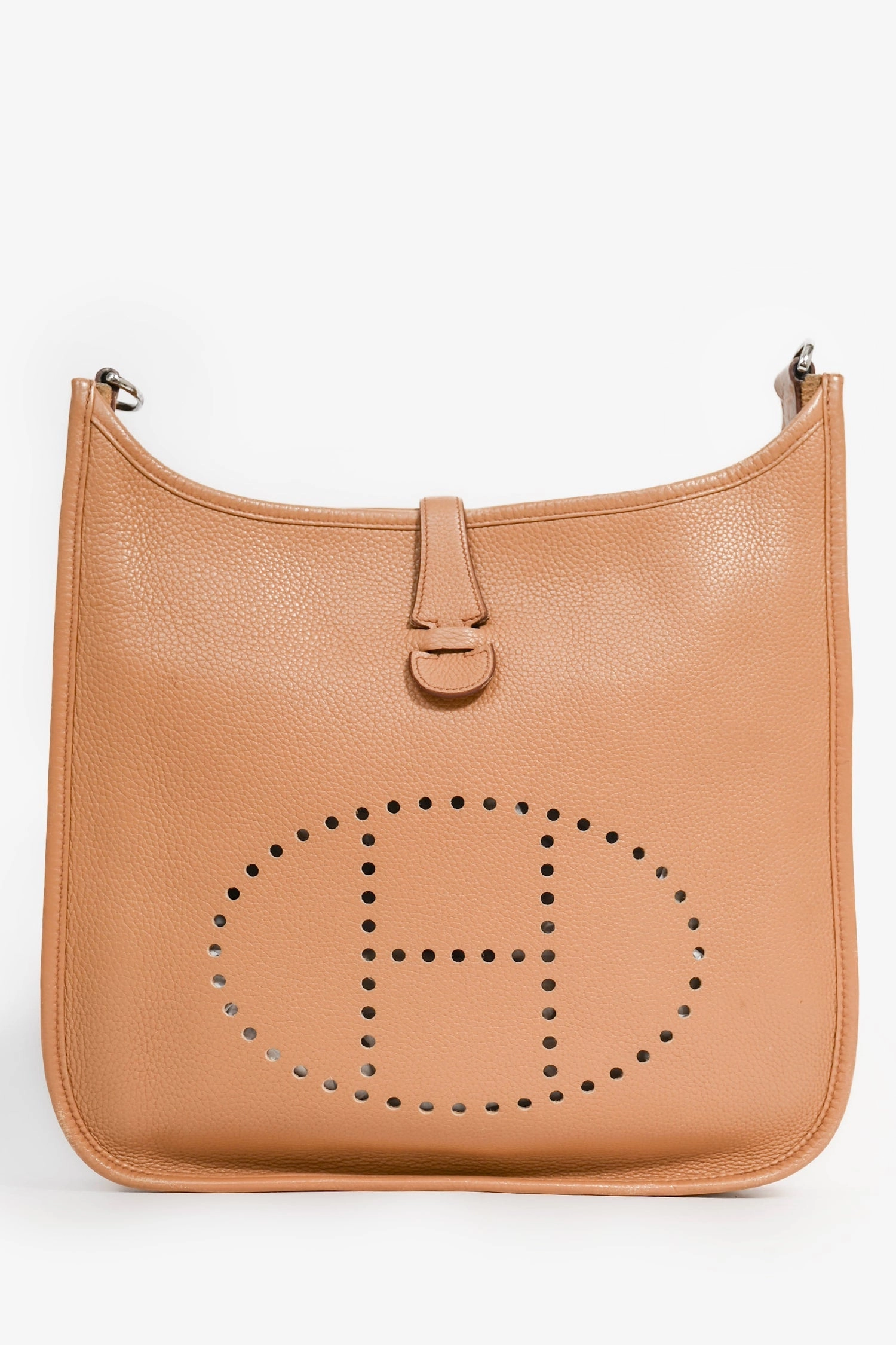 Herms 2008 Beige Clemence Leather Evelyne GM (As Is)