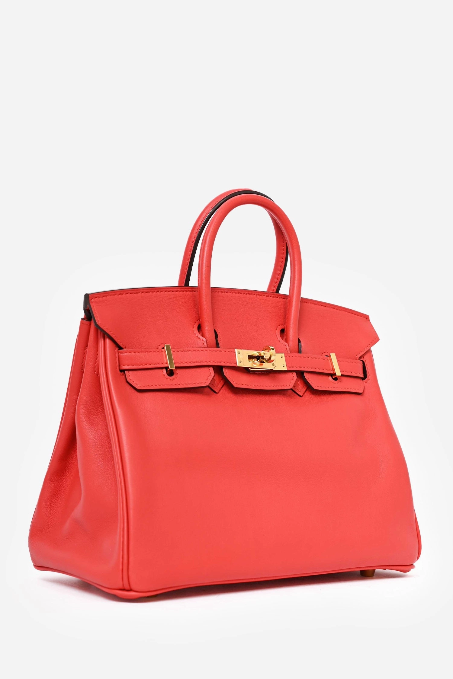 Herms 2017 Red Swift Leather Retourne Birkin 25 GHW                                                        